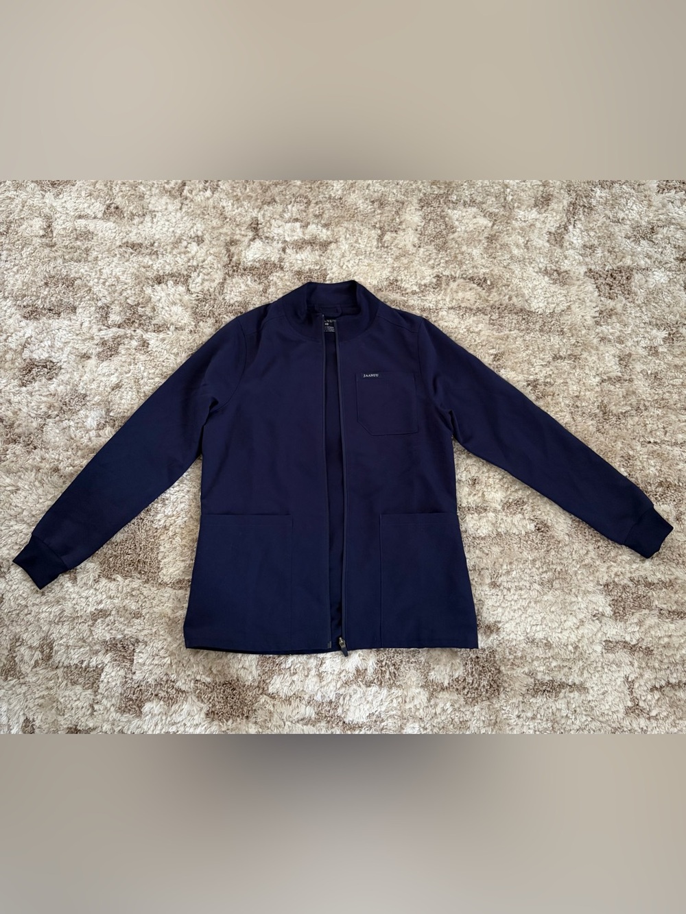 NWT Jaanuu Women’s Navy Zip-Up Scrub Shirt Jacket Size XS